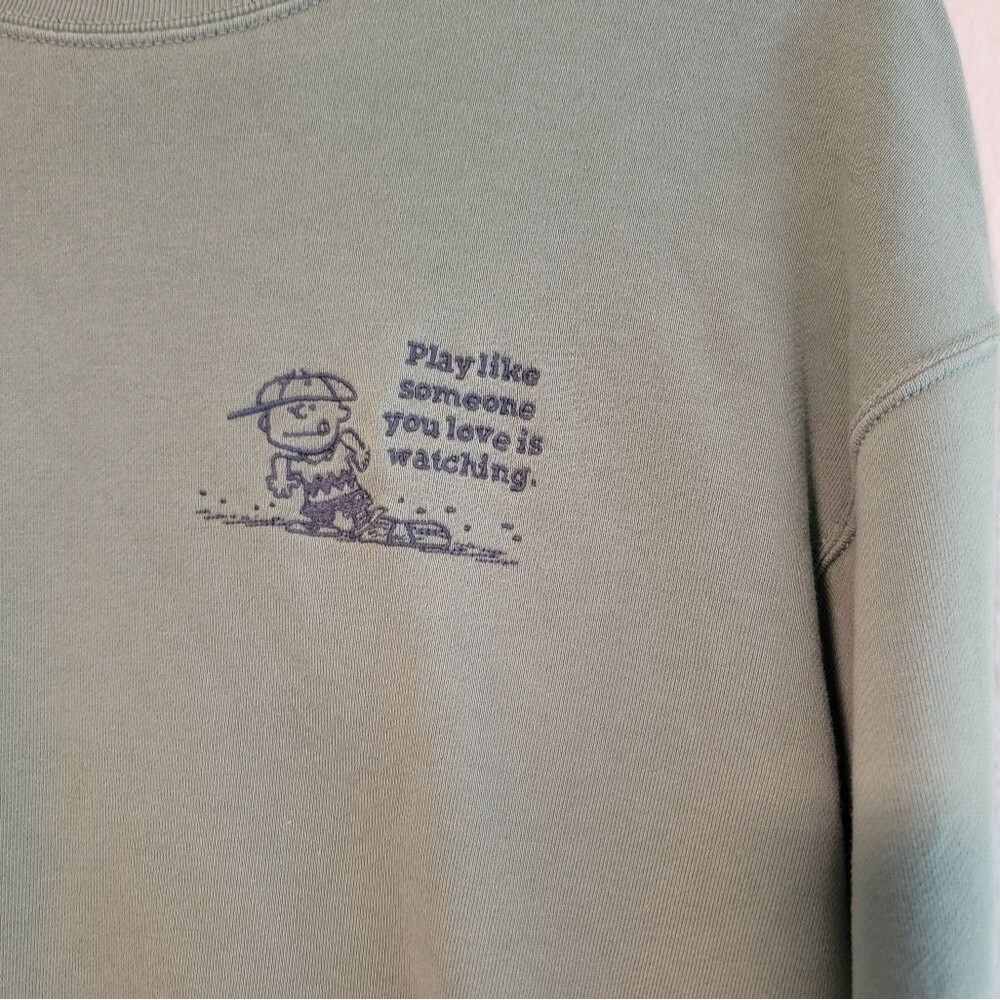 Uniqlo Peanuts Charlie Browns Baseball Team Crewneck Graphic Pullover Sweatshirt - Picture 2 of 4